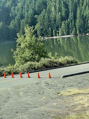 Boat area closed today for road repairs