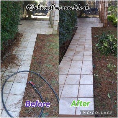 Front porch wash and walkway cleaning. Before and after