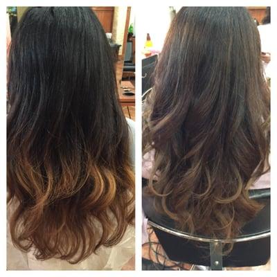 Drastic ombré into natural ombré  by Miyako