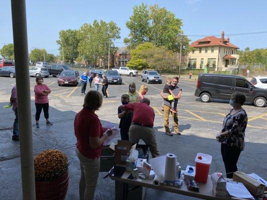 Outreach to the community with a free flu vaccine clinic.