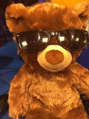 The bear wearing my sun glasses she's so cool!