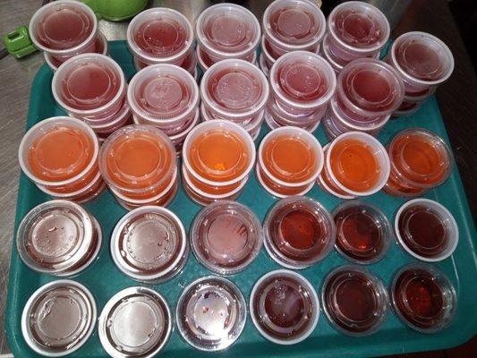 Some Jell-O shots.