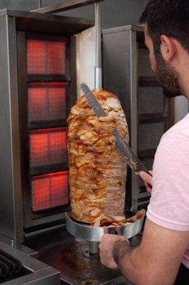 Freshly prepared chicken döner