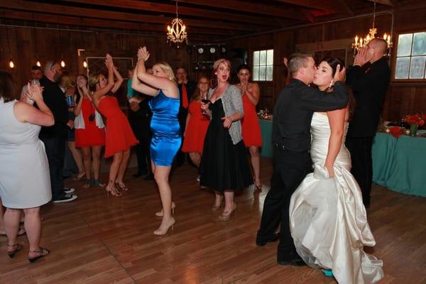 Excited guests clapping for Bride and groom