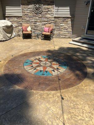 Patio, paver cap step.