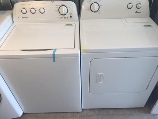 NEW AMANA WASHER AND DRYER SETS WITH 3 YEAR WARRANTY.