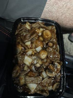 Beef in mushroom lacking in flavor