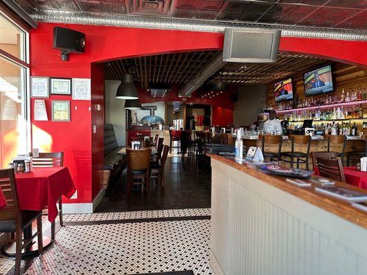 Entrance of restaurant. Love the colors.