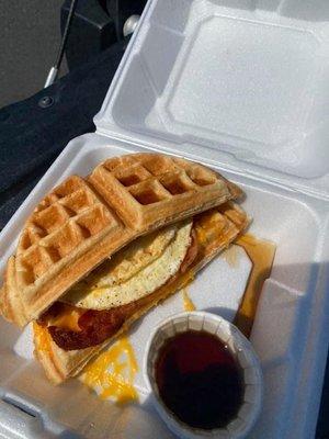 My favorite breakfast. Waffle Sandwich.