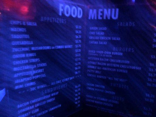 Food menu