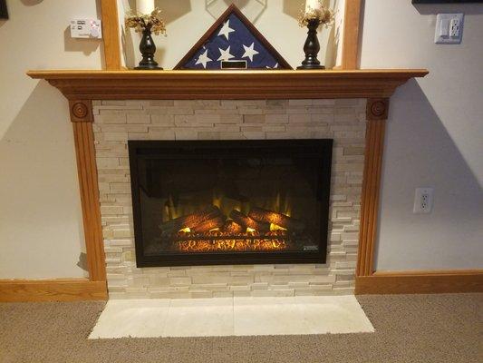 fireplace renovation completed