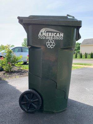 Crack going around more than 50% of the base of the bin.