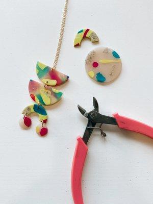 Polymer clay necklace, plus extras.