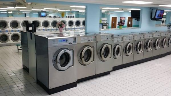 Area's Cleanest and Largest Laundromat
 100 Fast Washers & Hot Driers