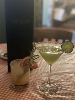 Salty Pompelmo and cucumber martini