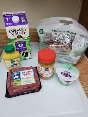 The Best of Whole Foods from my regular diet.  BTW: Try that Bison if you find it--not gamey, better tasting, healthier than cattle beef.