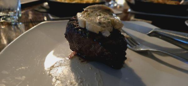 Filet topped with herb butter