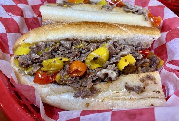 Cheesesteak with banana peppers