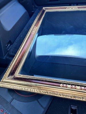 Replacement mirror- beveled glass and gold leaf