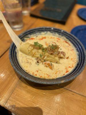 Tamal de Elote con Camarones