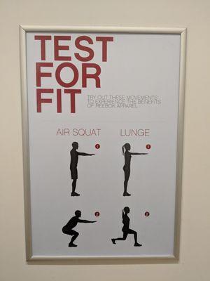 Test for fit - poster in the fitting room