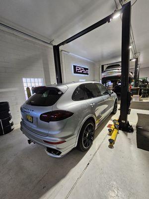 A few cars at the shop awaiting services.