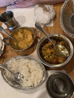 Chicken Tikka Masala, Raita, Naan and more. Don't forget the Masala Chai tea!