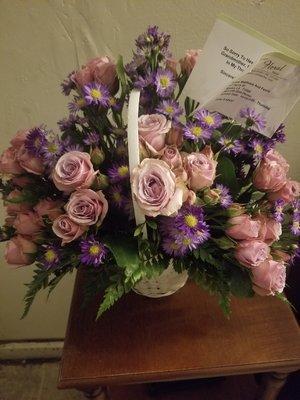 Beautiful Sympathy arrangement!! Thank you Minden    Flower Shop