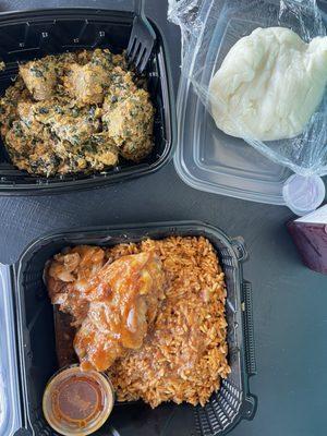 Top: Poundo & Egusi (10/10) Bottom: Jollof & Chicken (10/10)