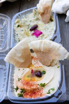 hummus and baba ghanouj sides