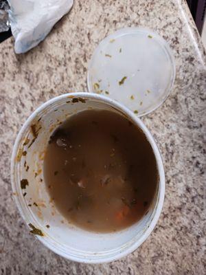 Soup I got on Friday. Manager said throw it away.