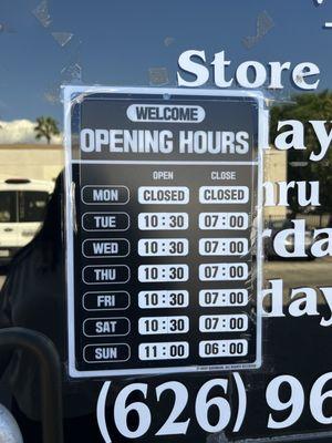 New hours