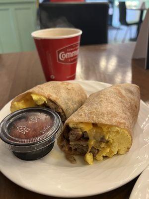 Breakfast sausage burrito