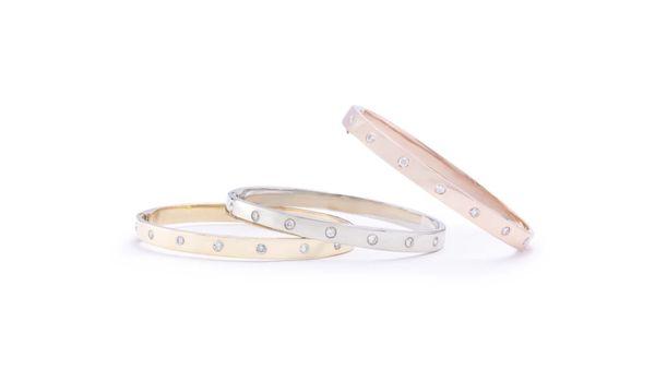 Rosnov's Susan bracelet in white, rose and yellow gold