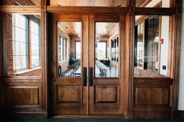 The Elizabeth Room features stunning french doors providing privacy on a meeting day or a fancy backdrop for a ceremony on a wedding day!