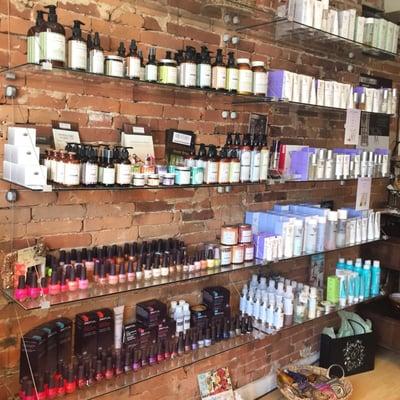 AMAZING selection of natural beauty products! Love the new glass shelving :)