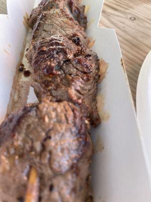 Steak on a stick - cooked perfectly