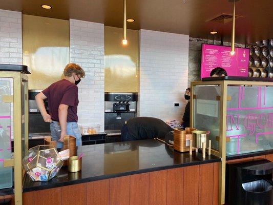 The counter...zoom in to see menu board.