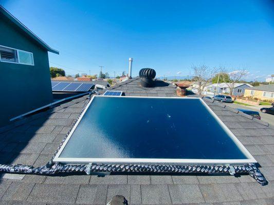 Nice combination of solar thermal and PV in Compton! Saving hundreds of  by reducing your utility bill dramatically!