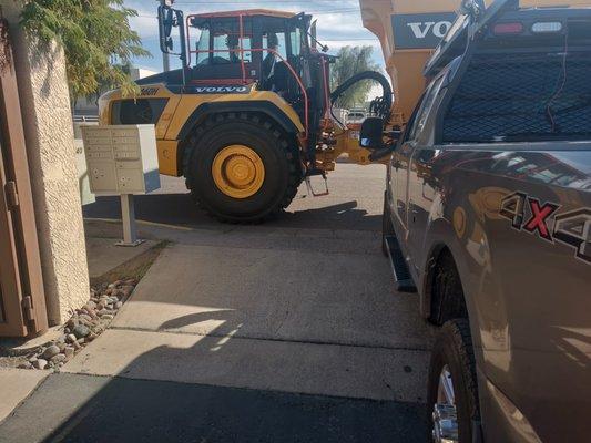 Blocking my egress to my business. Would not move.