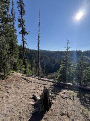 The deep ravine directly behind the campground loops