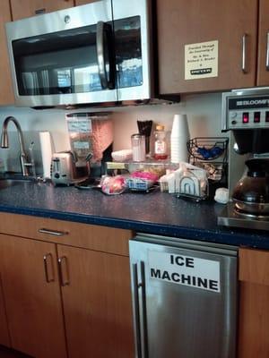 Kitchenette with coffee and cereal