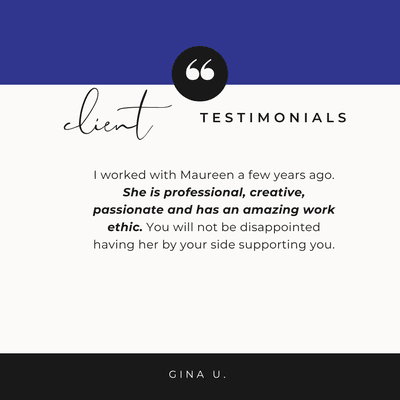 "She is professional, creative, passionate and has an amazing work ethic."