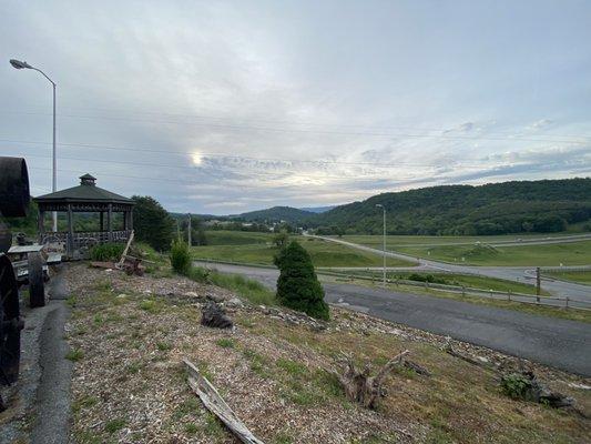 View from large seating area in front of the Motel.