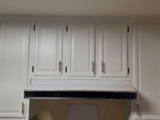 Cabinets to match with reasonable appearance relative to California law hence cabinets were sanded and painted