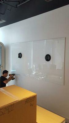 Installation of glass marker boards.