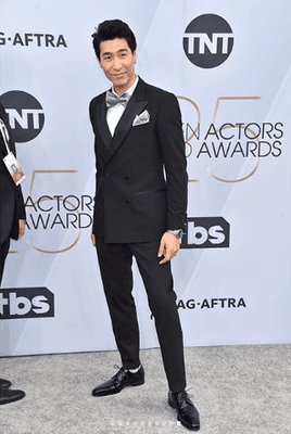 Chris Pang from 'Crazy Rich Asians' in KEP Double Breasted Tuxedo