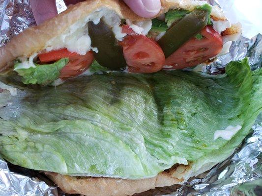 torta con milanesa de pollo (Mexican breaded chicken sub)