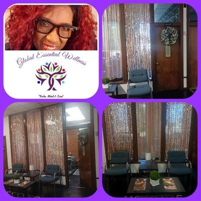 Myself Dr. Maxine Smith-Chills(Naturopathic Doctor/Holistic Health Practitioner Specialist)My Office Suite Waiting Area, My Business Logo