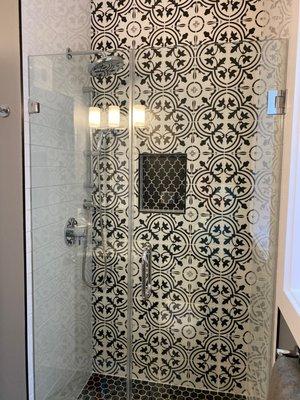 Frameless Shower enclosure 
 Door and panel